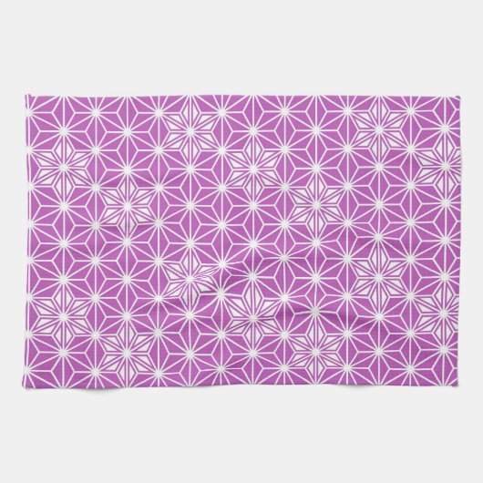 Linge De Cuisine Japonais Asanoha motif - orchidée (Horizontal)