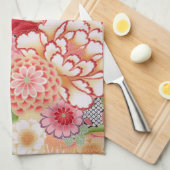 Linge De Cuisine Japonais KIMONO Textile, Fleur (Quart Plié)