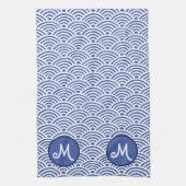 Linge De Cuisine Japonais Nami Wave Motif et Monogramme (Vertical)