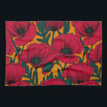 Linge De Cuisine Jardin aux coquelicots rouges<br><div class="desc">Motif vectoriel fait de pavots rouges dessinés à la main.</div>