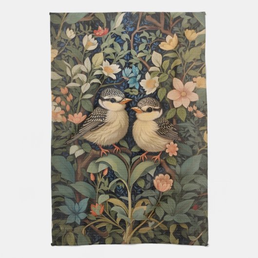 Linge De Cuisine Jardin botanique de deux mignons bébés oiseaux (Vertical)
