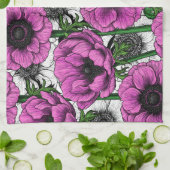 Linge De Cuisine Jardin d'anémone rose (Plié)