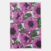 Linge De Cuisine Jardin d'anémone rose (Vertical)