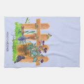 Linge De Cuisine Jardin d'aquarelle Scène de jardinage personnalisé (Horizontal)