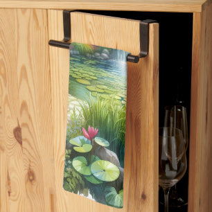 Linge De Cuisine Jardin de cascade enchanté Étang de nénuphars