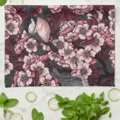 Linge De Cuisine Jardin de cerisier nocturne (Plié)