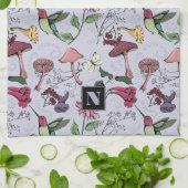 Linge De Cuisine Jardin de colibri floral Lavande violette (Plié)