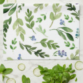 Linge De Cuisine Jardin de feuilles Motifs vertes vert botanique (Plié)