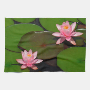 Linge De Cuisine Jardin de fleurs de laine d'eau de lotus rose,
