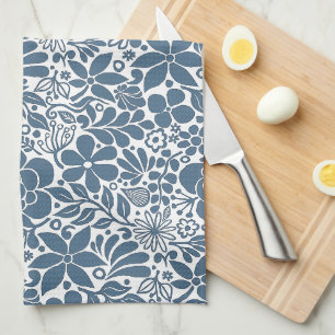 Linge De Cuisine Jardin de fleurs et feuilles sauvages audacieuses