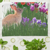 Linge De Cuisine Jardin de fleurs papillon de printemps (Plié)