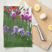 Linge De Cuisine Jardin de fleurs papillon de printemps (Quart Plié)