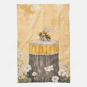 Linge De Cuisine Jardin de fleurs sauvages à abeille à miel vintage