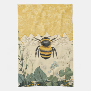 Linge De Cuisine Jardin de fleurs sauvages à miel vintage (5)