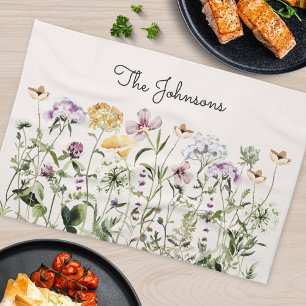Linge De Cuisine Jardin de fleurs sauvages personnalisé