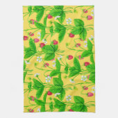 Linge De Cuisine Jardin de fraise sur jaune (Vertical)