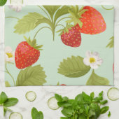 Linge De Cuisine Jardin de fraises vintage (Plié)