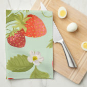 Linge De Cuisine Jardin de fraises vintage (Quart Plié)