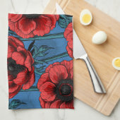Linge De Cuisine Jardin de l'anémone rouge (Quart Plié)