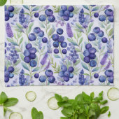 Linge De Cuisine Jardin de lavande de bleuets - Aquarelle Florale (Plié)