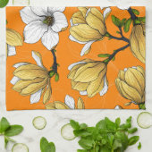 Linge De Cuisine Jardin de Magnolia en jaune (Plié)