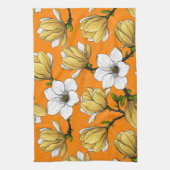 Linge De Cuisine Jardin de Magnolia en jaune (Vertical)