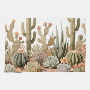Linge De Cuisine Jardin de plantes succulentes de cactus du désert