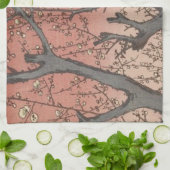 Linge De Cuisine Jardin de prune fleuri d'arbre japonais (Plié)