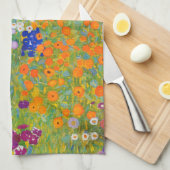 Linge De Cuisine Jardin des fleurs par Gustav Klimt (Quart Plié)