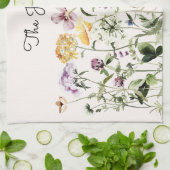 Linge De Cuisine Jardin Fleur sauvage de nom personnalisé (Plié)