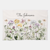 Linge De Cuisine Jardin Fleur sauvage de nom personnalisé (Horizontal)