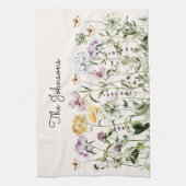 Linge De Cuisine Jardin Fleur sauvage de nom personnalisé (Vertical)