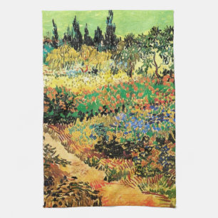 Linge De Cuisine Jardin fleuri avec chemin par Vincent van Gogh