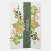 LINGE DE CUISINE JARDIN FLORAL CACTUS ORANGE SUCCULÉ (Vertical)