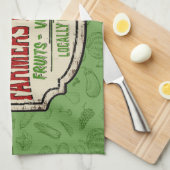 Linge De Cuisine Jardin frais AJOUTER LE NOM Localement Cultivé Far (Quart Plié)