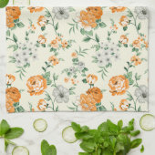 Linge De Cuisine Jardin Jaune doux motif floral (Plié)