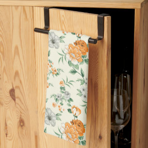 Linge De Cuisine Jardin Jaune doux motif floral
