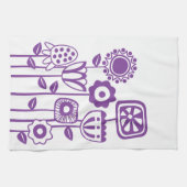 Linge De Cuisine Jardin moderne à fleurs violettes rétro (Horizontal)