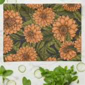 Linge De Cuisine Jardin Orange Dahlia (Plié)
