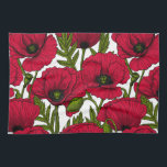 Linge De Cuisine Jardin Red Poppy 2<br><div class="desc">Motif vectoriel fait de pavots dessinés à la main.</div>