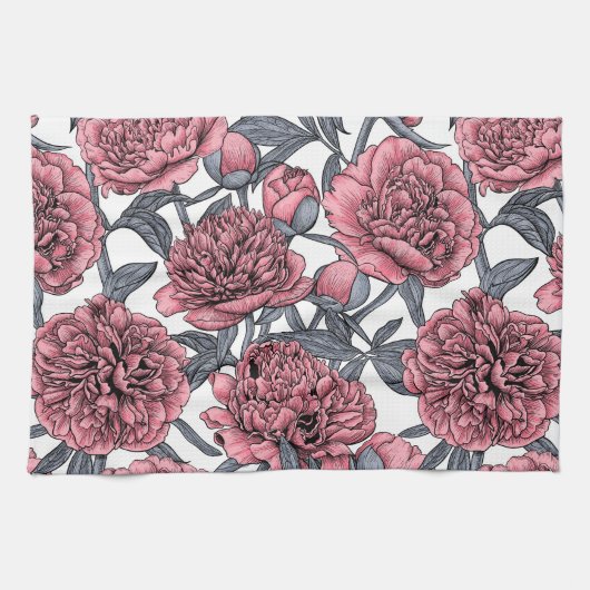 Linge De Cuisine Jardin rose (Horizontal)