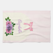 Linge De Cuisine Jardin Rose rose rayures (Horizontal)