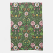 Linge De Cuisine Jardin sauvage en vert (Vertical)