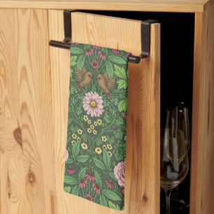 Linge De Cuisine Jardin sauvage en vert