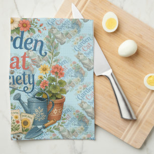 Linge De Cuisine Jardin Société Féline Cottagecore Florales