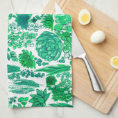 Linge De Cuisine Jardin succulent (Quart Plié)