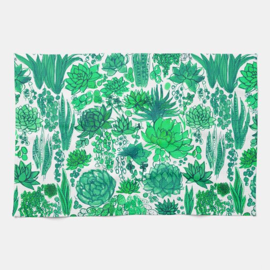 Linge De Cuisine Jardin succulent (Horizontal)