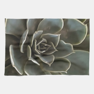 Linge De Cuisine Jardin Succulent Vert Gris Tons Art Réaliste