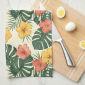 Linge De Cuisine Jardin tropical d'Hibiscus (Quart Plié)