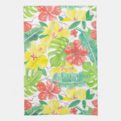 Linge De Cuisine Jardin tropical, plumeria hibiscus et feuilles de  (Vertical)